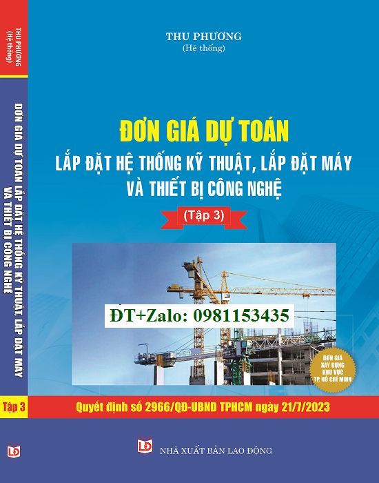 Đơn giá xây dựng công trình Thành phố Hồ Chí Minh 2023 (tập 3)